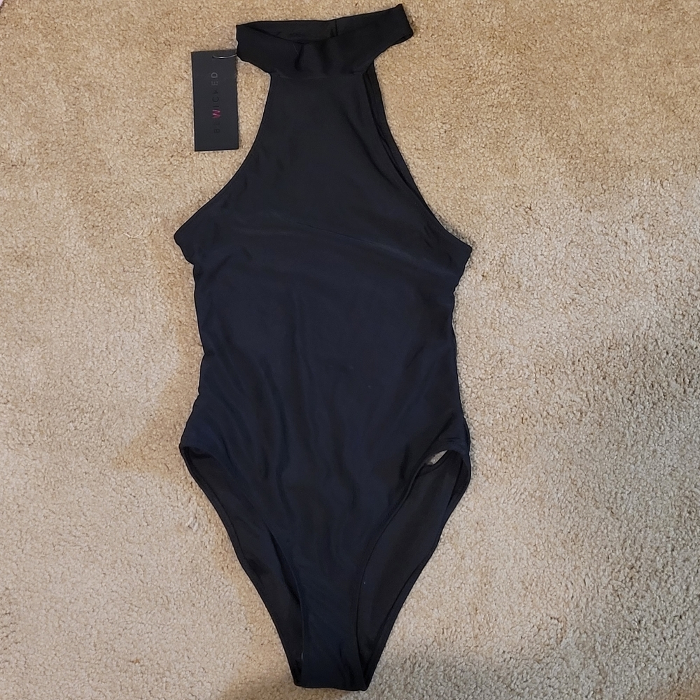 Be Wicked Swimwear Zoey Halter Low Back One Piece Swimsuit